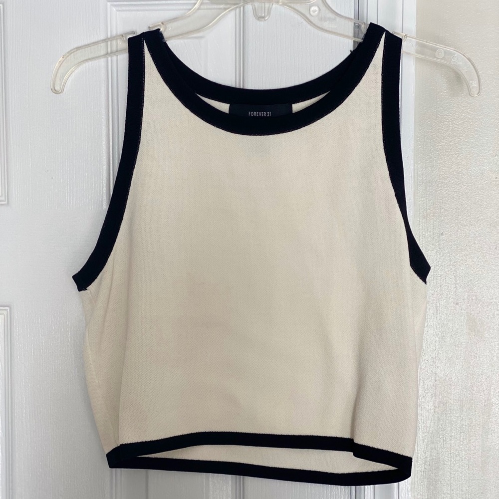 White and black crop top
